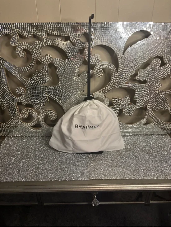 💕Brahmin Cami Apricot Rose Melbourne Leather Satchel